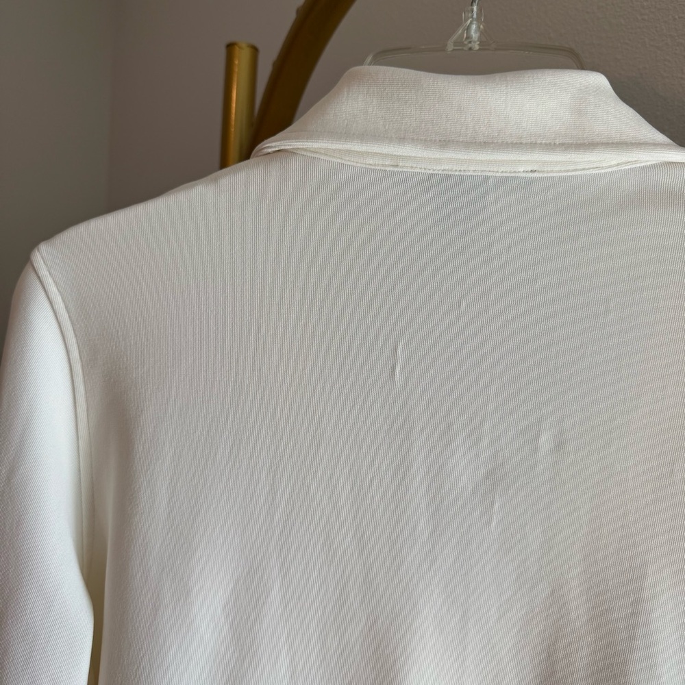 Boston Proper Sporty Zip Front Creamy White Knit Jacket w/Vented Sleeve - Small - Picture 10 of 17